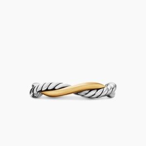David Yurman PETITE INFINITY BAND RING
Sterling Silver with 14K Yellow Gold, 4mm